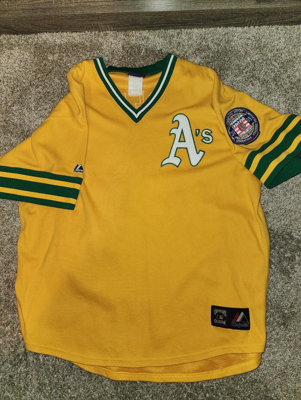 AUTHENTIC MAJESTIC RICKEY HENDERSON OAKLAND A'S HALL OF FAME JERSEY SIZE 2XL